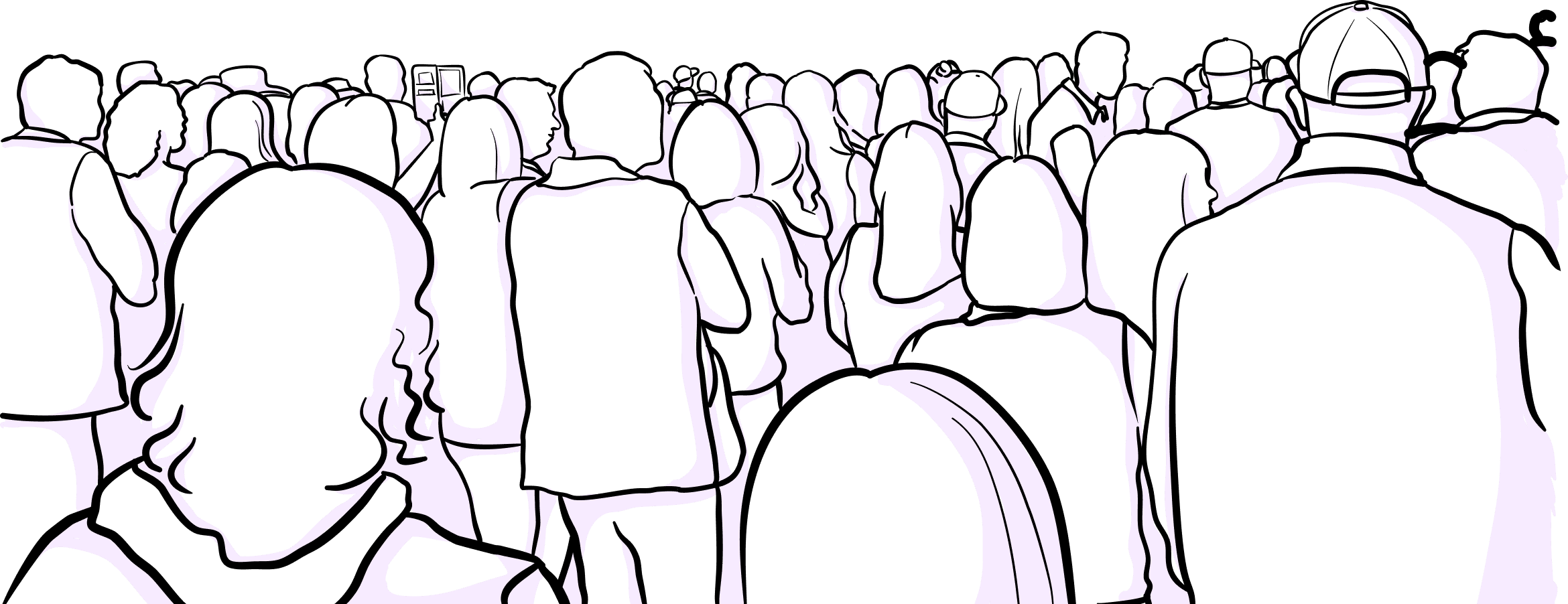 Illustration of a group of people standing, exhibiting behavior