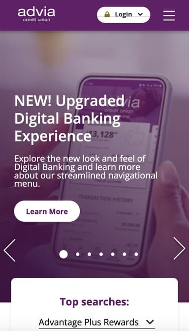 Advia CU website screenshot
