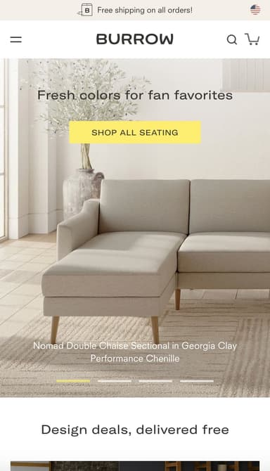 Burrow website screenshot
